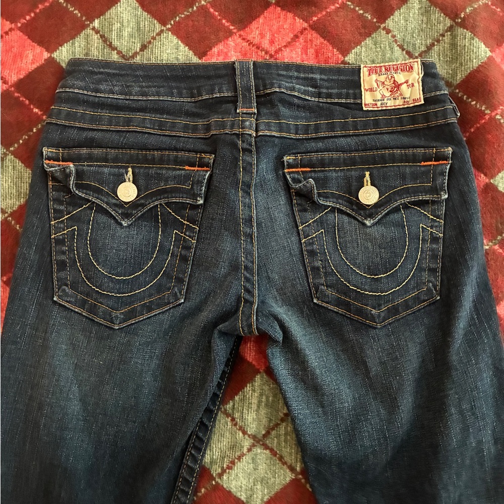 True Religion Dark Blue Boot Cut Jeans - Picture 2 of 3